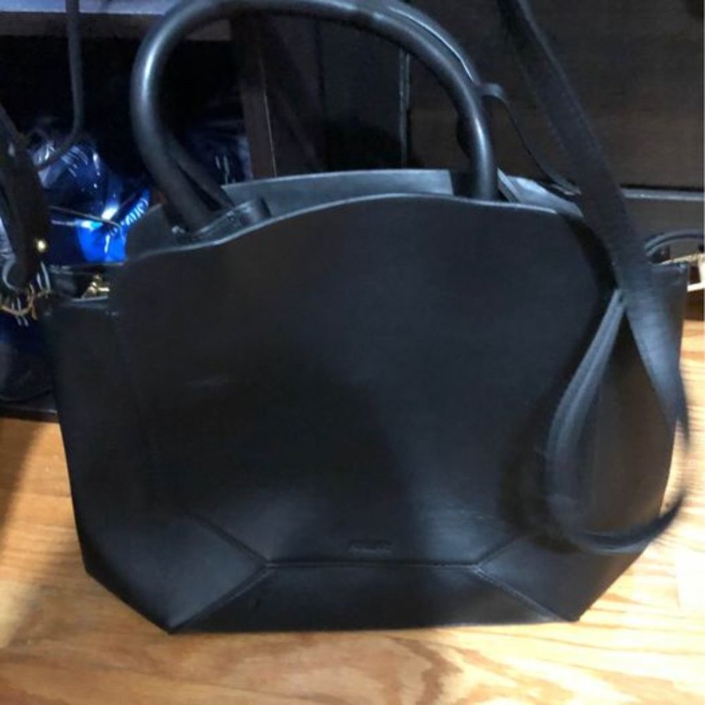 Aritzia Auxiliary Bega Black Leather Purse + Strap - Picture 3 of 7